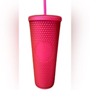 Starbucks Summer 2021 Limited Edition Hot Pink Studded Tumbler 24 ounce